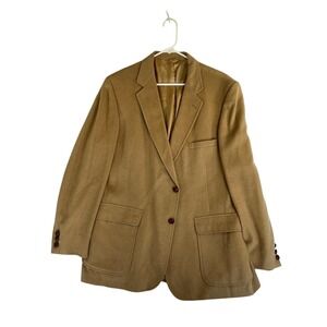 Garrison Park Mens Camel Hair Blazer Vintage 2 Button Sport Coat Tan Brown 44R